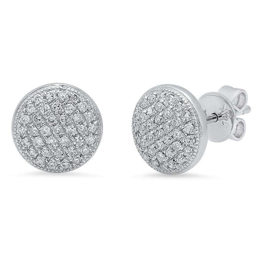 Pave Diamond Disk Studs | Harrisons Collection