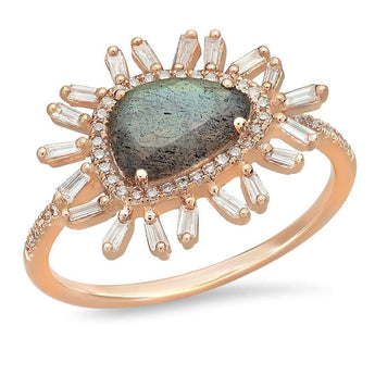 Labradorite Diamond Starburst Ring | Harrisons Collection