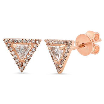 White Topaz Triangle Studs | Harrisons Collection