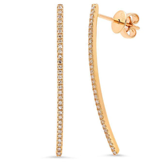 Curved Diamond Bar Earrings | Harrisons Collection