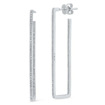 Inside Outside Diamond Rectangle Earrings | Harrisons Collection