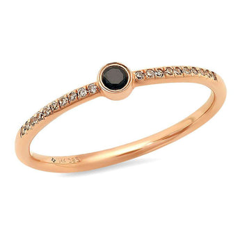 Center Black Diamond Bezel Ring | Harrisons Collection