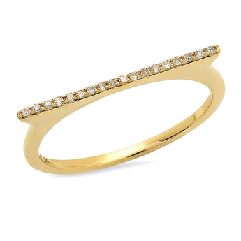 Yellow Gold Diamond Bar Ring | Harrisons Collection