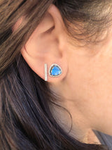 Diamond and Labradorite Stud Earrings | Harrisons Collection